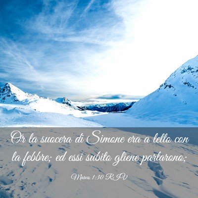 Picture 03 - Marco 1:30 RIV - Or la suocera di Simone era a letto con la - Bible Verse Picture
