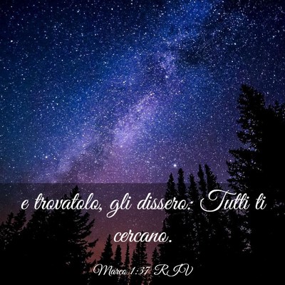 Picture 03 - Marco 1:37 RIV - e trovatolo, gli dissero: Tutti ti - Bible Verse Picture