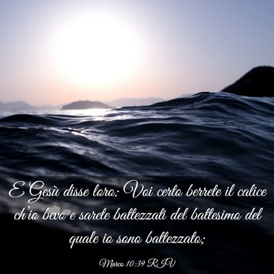 Picture 03 - Marco 10:39 RIV - E Gesù disse loro: Voi certo berrete il calice - Bible Verse Picture