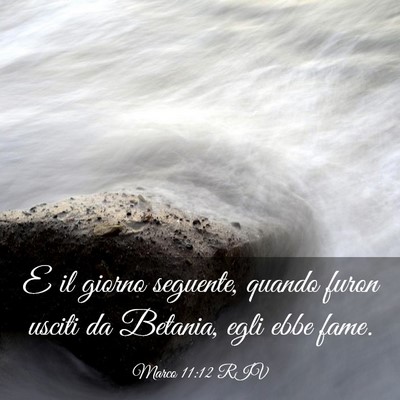 Picture 03 - Marco 11:12 RIV - E il giorno seguente, quando furon usciti da - Bible Verse Picture