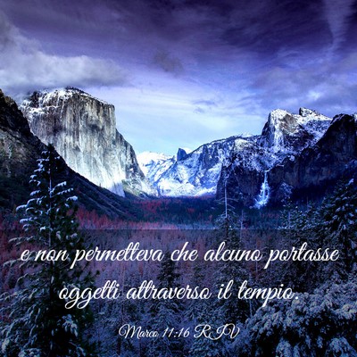 Picture 03 - Marco 11:16 RIV - e non permetteva che alcuno portasse oggetti - Bible Verse Picture