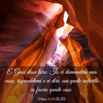Picture 03 - Marco 11:29 RIV - E Gesù disse loro: Io vi domanderò una cosa; - Bible Verse Picture
