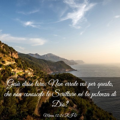 Picture 03 - Marco 12:24 RIV - Gesù disse loro: Non errate voi per questo, che - Bible Verse Picture