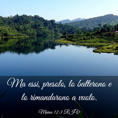 Picture 03 - Marco 12:3 RIV - Ma essi, presolo, lo batterono e lo rimandarono a - Bible Verse Picture