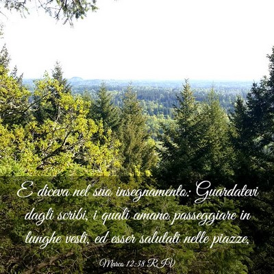 Picture 03 - Marco 12:38 RIV - E diceva nel suo insegnamento: Guardatevi dagli - Bible Verse Picture