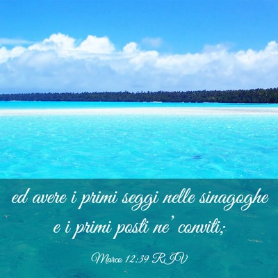 Picture 03 - Marco 12:39 RIV - ed avere i primi seggi nelle sinagoghe e i primi - Bible Verse Picture