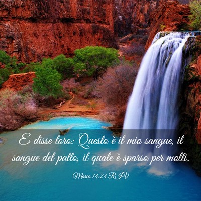 Picture 03 - Marco 14:24 RIV - E disse loro: Questo è il mio sangue, il sangue - Bible Verse Picture