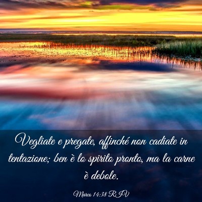 Picture 03 - Marco 14:38 RIV - Vegliate e pregate, affinché non cadiate in - Bible Verse Picture