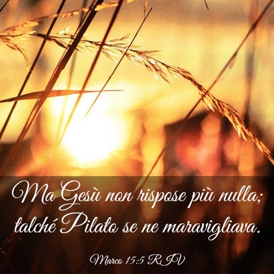 Picture 03 - Marco 15:5 RIV - Ma Gesù non rispose più nulla; talché Pilato - Bible Verse Picture