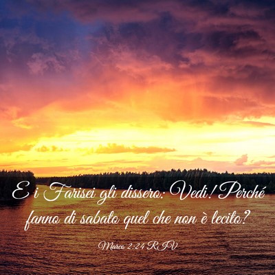 Picture 03 - Marco 2:24 RIV - E i Farisei gli dissero: Vedi! Perché fanno di - Bible Verse Picture