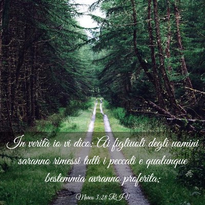 Picture 03 - Marco 3:28 RIV - In verità io vi dico: Ai figliuoli degli uomini - Bible Verse Picture