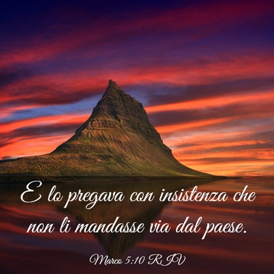 Picture 03 - Marco 5:10 RIV - E lo pregava con insistenza che non li mandasse - Bible Verse Picture