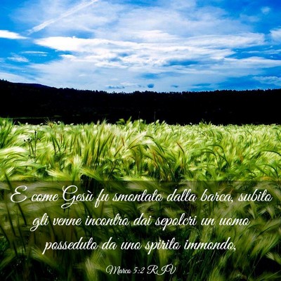 Picture 03 - Marco 5:2 RIV - E come Gesù fu smontato dalla barca, subito gli - Bible Verse Picture
