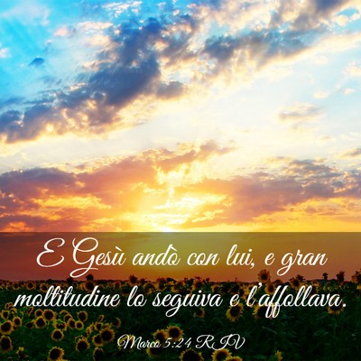 Picture 03 - Marco 5:24 RIV - E Gesù andò con lui, e gran moltitudine lo - Bible Verse Picture
