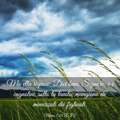 Picture 03 - Marco 7:28 RIV - Ma ella rispose: Dici bene, Signore; e i - Bible Verse Picture