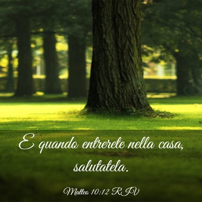Picture 03 - Matteo 10:12 RIV - E quando entrerete nella casa, - Bible Verse Picture