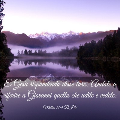 Picture 03 - Matteo 11:4 RIV - E Gesù rispondendo disse loro: Andate a riferire - Bible Verse Picture