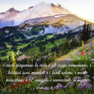 Picture 03 - Matteo 11:5 RIV - i ciechi ricuperano la vista e gli zoppi - Bible Verse Picture