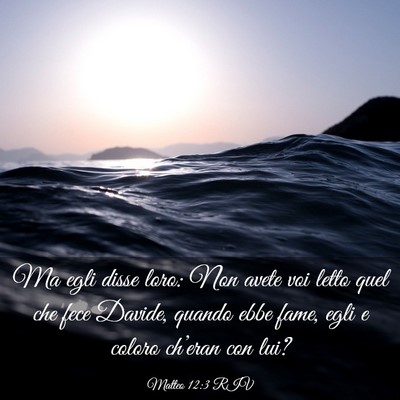 Picture 03 - Matteo 12:3 RIV - Ma egli disse loro: Non avete voi letto quel che - Bible Verse Picture