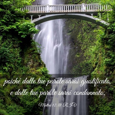 Picture 03 - Matteo 12:37 RIV - poiché dalle tue parole sarai giustificato, e - Bible Verse Picture