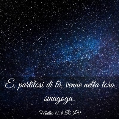 Picture 03 - Matteo 12:9 RIV - E, partitosi di là, venne nella loro - Bible Verse Picture