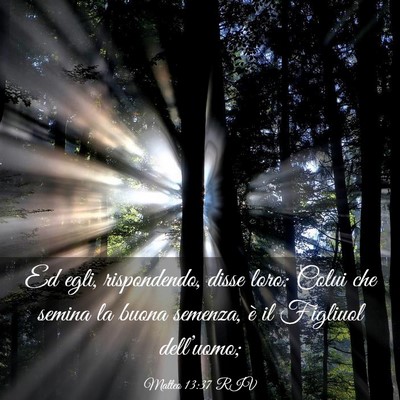Picture 03 - Matteo 13:37 RIV - Ed egli, rispondendo, disse loro: Colui che - Bible Verse Picture