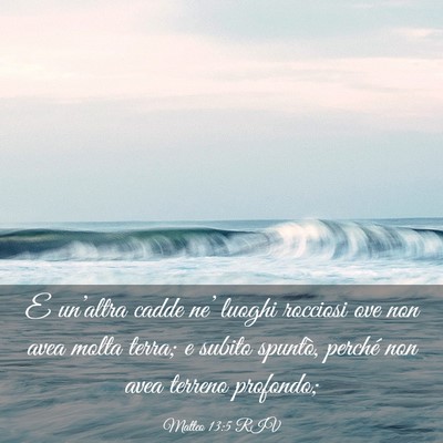 Picture 03 - Matteo 13:5 RIV - E un’altra cadde ne’ luoghi rocciosi ove non - Bible Verse Picture
