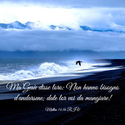 Picture 03 - Matteo 14:16 RIV - Ma Gesù disse loro: Non hanno bisogno - Bible Verse Picture