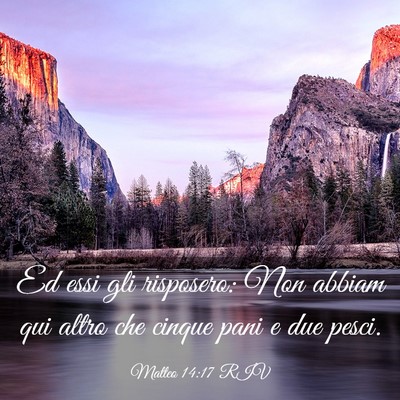 Picture 03 - Matteo 14:17 RIV - Ed essi gli risposero: Non abbiam qui altro che - Bible Verse Picture