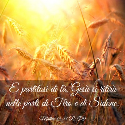 Picture 03 - Matteo 15:21 RIV - E partitosi di là, Gesù si ritirò nelle parti - Bible Verse Picture