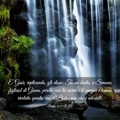 Picture 03 - Matteo 16:17 RIV - E Gesù, replicando, gli disse: Tu sei beato, o - Bible Verse Picture
