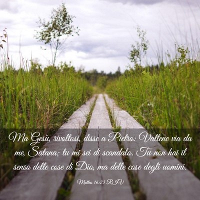 Picture 03 - Matteo 16:23 RIV - Ma Gesù, rivoltosi, disse a Pietro: Vattene via - Bible Verse Picture