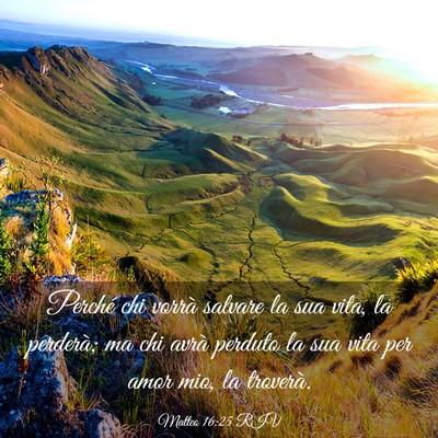 Picture 03 - Matteo 16:25 RIV - Perché chi vorrà salvare la sua vita, la - Bible Verse Picture