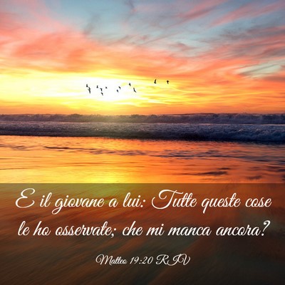 Picture 03 - Matteo 19:20 RIV - E il giovane a lui: Tutte queste cose le ho - Bible Verse Picture