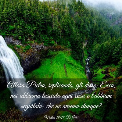 Picture 03 - Matteo 19:27 RIV - Allora Pietro, replicando, gli disse: Ecco, noi - Bible Verse Picture