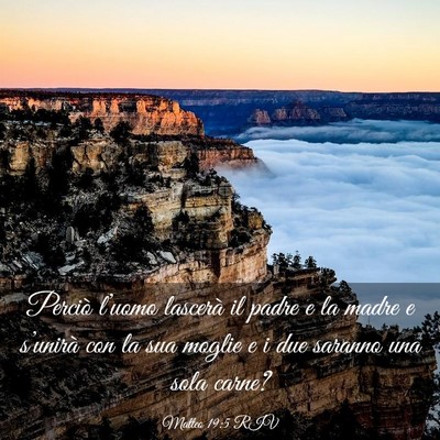 Picture 03 - Matteo 19:5 RIV - Perciò l’uomo lascerà il padre e la madre e - Bible Verse Picture