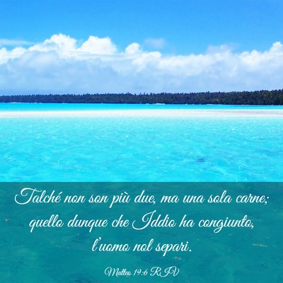 Picture 03 - Matteo 19:6 RIV - Talché non son più due, ma una sola carne; - Bible Verse Picture