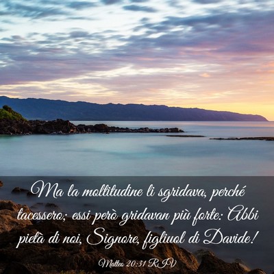 Picture 03 - Matteo 20:31 RIV - Ma la moltitudine li sgridava, perché tacessero; - Bible Verse Picture