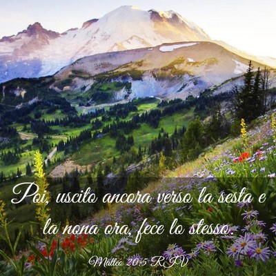 Picture 03 - Matteo 20:5 RIV - Poi, uscito ancora verso la sesta e la nona ora, - Bible Verse Picture