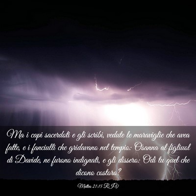 Picture 03 - Matteo 21:15 RIV - Ma i capi sacerdoti e gli scribi, vedute le - Bible Verse Picture
