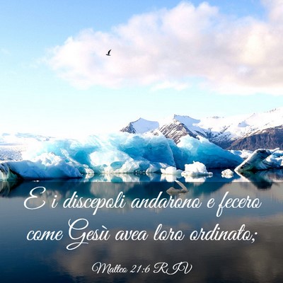 Picture 03 - Matteo 21:6 RIV - E i discepoli andarono e fecero come Gesù avea - Bible Verse Picture