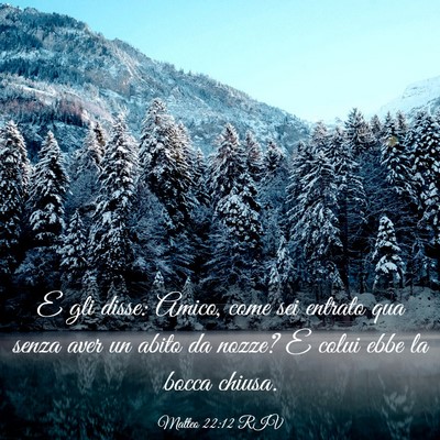 Picture 03 - Matteo 22:12 RIV - E gli disse: Amico, come sei entrato qua senza - Bible Verse Picture
