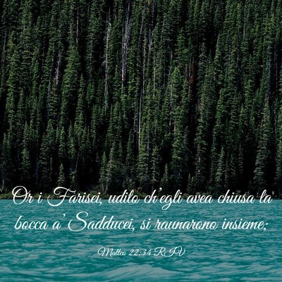 Picture 03 - Matteo 22:34 RIV - Or i Farisei, udito ch’egli avea chiusa la - Bible Verse Picture