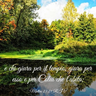 Picture 03 - Matteo 23:21 RIV - e chi giura per il tempio, giura per esso e per - Bible Verse Picture