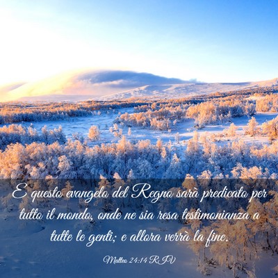 Picture 03 - Matteo 24:14 RIV - E questo evangelo del Regno sarà predicato per - Bible Verse Picture