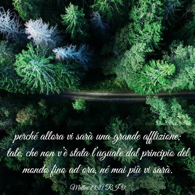 Picture 03 - Matteo 24:21 RIV - perché allora vi sarà una grande afflizione; - Bible Verse Picture