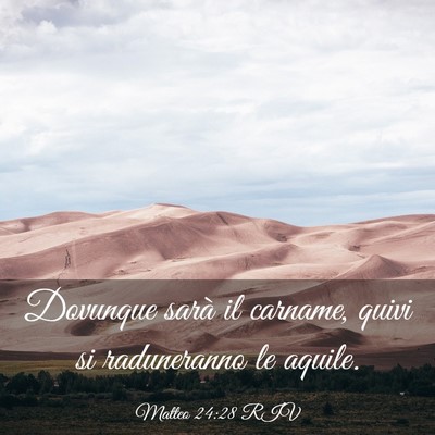 Picture 03 - Matteo 24:28 RIV - Dovunque sarà il carname, quivi si raduneranno - Bible Verse Picture