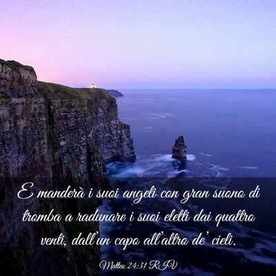 Picture 03 - Matteo 24:31 RIV - E manderà i suoi angeli con gran suono di tromba - Bible Verse Picture