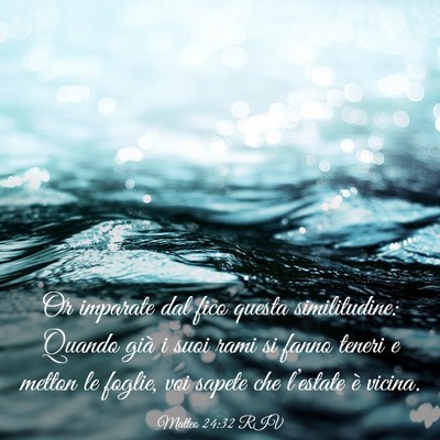 Picture 03 - Matteo 24:32 RIV - Or imparate dal fico questa similitudine: Quando - Bible Verse Picture
