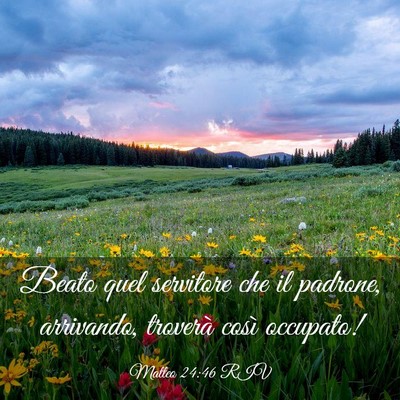 Picture 03 - Matteo 24:46 RIV - Beato quel servitore che il padrone, arrivando, - Bible Verse Picture